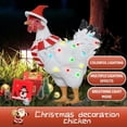 thumbnail image 3 of Solar Christmas Rooster Garden Ornament, LED Light-Up Chicken with Santa Hat & Scarf, Outdoor Decor for Yard Lawn Patio Holiday, 3 of 5