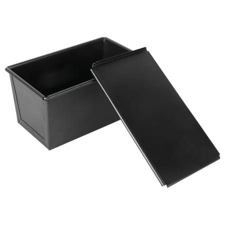 

Black Loaf Pan with Cover Non Stick Bread Baking Mould Toast Mold Bakeware for Home (250g)