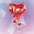 thumbnail image 4 of 2Pcs Valentines Day Heart Balloons Red Love Heart Foil Mylar Balloons for Valentines Day Party Engagement Anniversary Wedding Birthday Decor Supplies, Red, 4 of 5