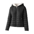 thumbnail image 1 of Hat and Beyond Women's Reversible Comfortable Lounge Fleece Sherpa And Puffer Jacket With Hood, 1 of 5