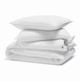 thumbnail image 3 of Superior Chloe 100% Cotton Percale Linen Texture Duvet Cover Set, King California King, Ivory, 3 of 11