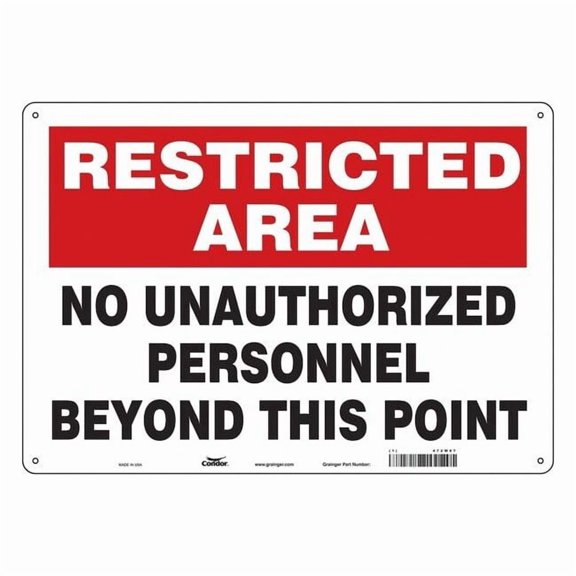 Safety Sign, 14 in H, 20 in W, Aluminum, Horizontal Rectangle, English, 472W87