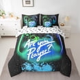thumbnail image 2 of Manfei Boys Girls Video Game Twin Bedding Sets 7-Piece,Abstract Gradient Gamepads Bedding Comforter Set Microfiber,Starry Sky Glitter Breathable Sheet Sets,Luxury Bedroom Decor,Reversible, 2 of 8