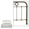 thumbnail image 4 of Madera Complete Metal Bed and Steel Support Frame with Intricate Carved Castings and Brass Color Plated Designs, Rustic Green Finish, Full, 4 of 6