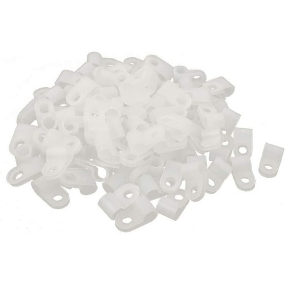 50Pcs Nylon R Type CC-1 1/4" Cable Cord Wire Clamp Clip Fastener White(50Pcs Nylon R Tipo CC-1 1/4' 'Fascetta fermacavo per cavo bianco