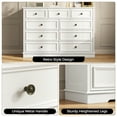 thumbnail image 4 of IDEALSOUL White Dresser, 9 Drawer Dresser with Round Metal Handle, 47.2" Retro Wood Storage Cabinet with 6 large drawer and 2 Small drawer for Living Room, Bedroom, Hallway, 4 of 12