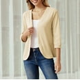 thumbnail image 5 of TRUBKH Lightweight Cardigans for Women Cropped Cardigan Sweaters Women's Casual Lightweight Duster Chiffon Cover Up Crochet Tops Sweater Cardigan Open Front Outwear Boho Fall Outfits Beige XL, 5 of 5
