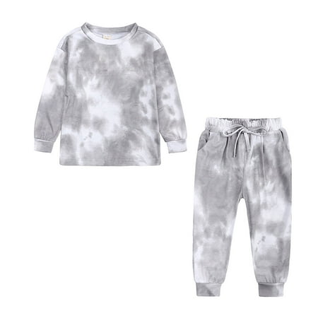 

QIPOPIQ Girls Outfits Clearance Newborn Child Clothes Autumn Winter Girls Tie-dye Top Pants Outfit Suit Infant Clothing Set