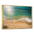 thumbnail image 2 of Designart "Aerial View Green Coastal Waves II" Beach Framed Wall Art - Coastal Beige Beach & Ocean Hallway Framed Wall Art Decor, 2 of 6