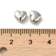 thumbnail image 3 of 304 Stainless Steel Beads Horizontal Hole Heart Stainless Steel color 5.5x6.5x4mm Hole: 1.5mm, 3 of 3