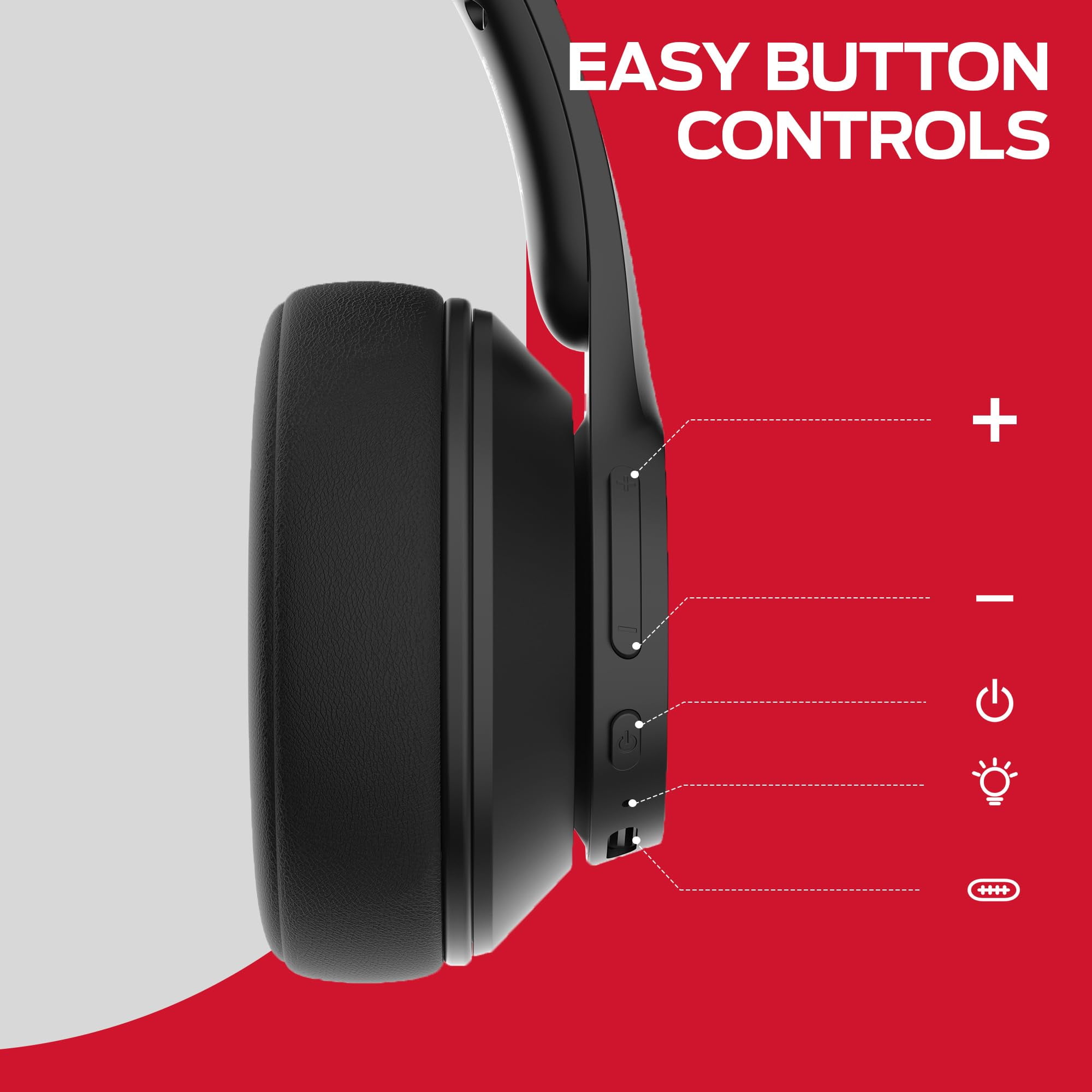 Monster Bluetooth Headphones, On Ear Headsets with Built-in Microphone, Crystal Clear Call, 40H Playtime, Bluetooth 5.4, Comfortable Fit Wireless Headset for Travel Work (Black)