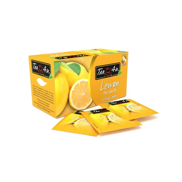 Tea4U Lemon Black Tea, Ceylon tea, Box of 25 Teabags