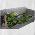 thumbnail image 6 of World Soft Flannel Fleece Throw Blanket, World of Music Themed Composition DJ Headphones Musical Notes and Earth Globe, Cozy Plush for Indoor and Outdoor Use, 50" x 70", Lime Green Grey, by Ambesonne, 6 of 6
