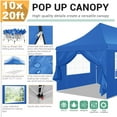thumbnail image 2 of SANOPY 10' x 20' EZ Pop up Canopy Party Tent, Outdoor Event Instant Gazebo with 6 Removable Sidewalls for Camping Wedding Picnic, Blue, 2 of 10