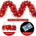 thumbnail image 4 of NOGIS 16.4 ft Christmas Prelit Tinsel Garland with Lights Battery Operated LED Hanging Garland with Light Xmas Foil Garland for Tree Wedding Party Decoration (Red), 4 of 7