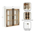 thumbnail image 6 of Kate and Laurel Hutchins Farmhouse Tall Wooden Wall Cabinet, 24 x 7 x 28, Rustic Brown and White, Vintage Cabinet with Glass Doors for Use as a Pantry Cabinet or an Over-the-Toilet Storage Cabinet, 6 of 11