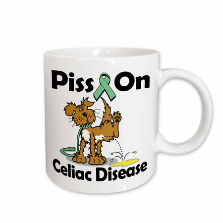 

3dRose Piss On Celiac Disease Awareness Ribbon Cause Design Ceramic Mug 15-ounce
