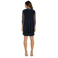 thumbnail image 3 of R&M Richards NAVY Women's Chevron Metallic Jacket Dress, US 18W, 3 of 4