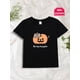 thumbnail image 1 of Girls' Halloween "Be The Pumpkin" Cat & Pumpkin Cartoon T-Shirt - 100% Cotton Short Sleeve Casual Top, Machine Washable Spring/Summer Playful Tee for Youngsters, Halloween Clothes, Spri, 1 of 6