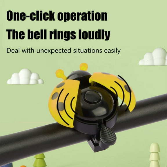 Kids Bike Bell Children Bike Bell Colorful Novelty Boys Girls Ladybug appearance designKids Bike Bell Toddlers Bike Bell Accessories Cycling Yellow