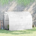 thumbnail image 2 of 118" Outdoor Portable Walk-In Greenhouse, Indoor Outdoor Gardening Green House, Fast Setup Plant Gardening Green House Canopy with Roll-Up Zipper Entry Doors and Roll-Up Side Windows, White, 2 of 8