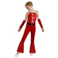thumbnail image 3 of iiniim Girls Christmas Dance Performance Kids Xmas Party Show Jumpsuit Leotard  with Arm Sleeve Red 8, 3 of 7