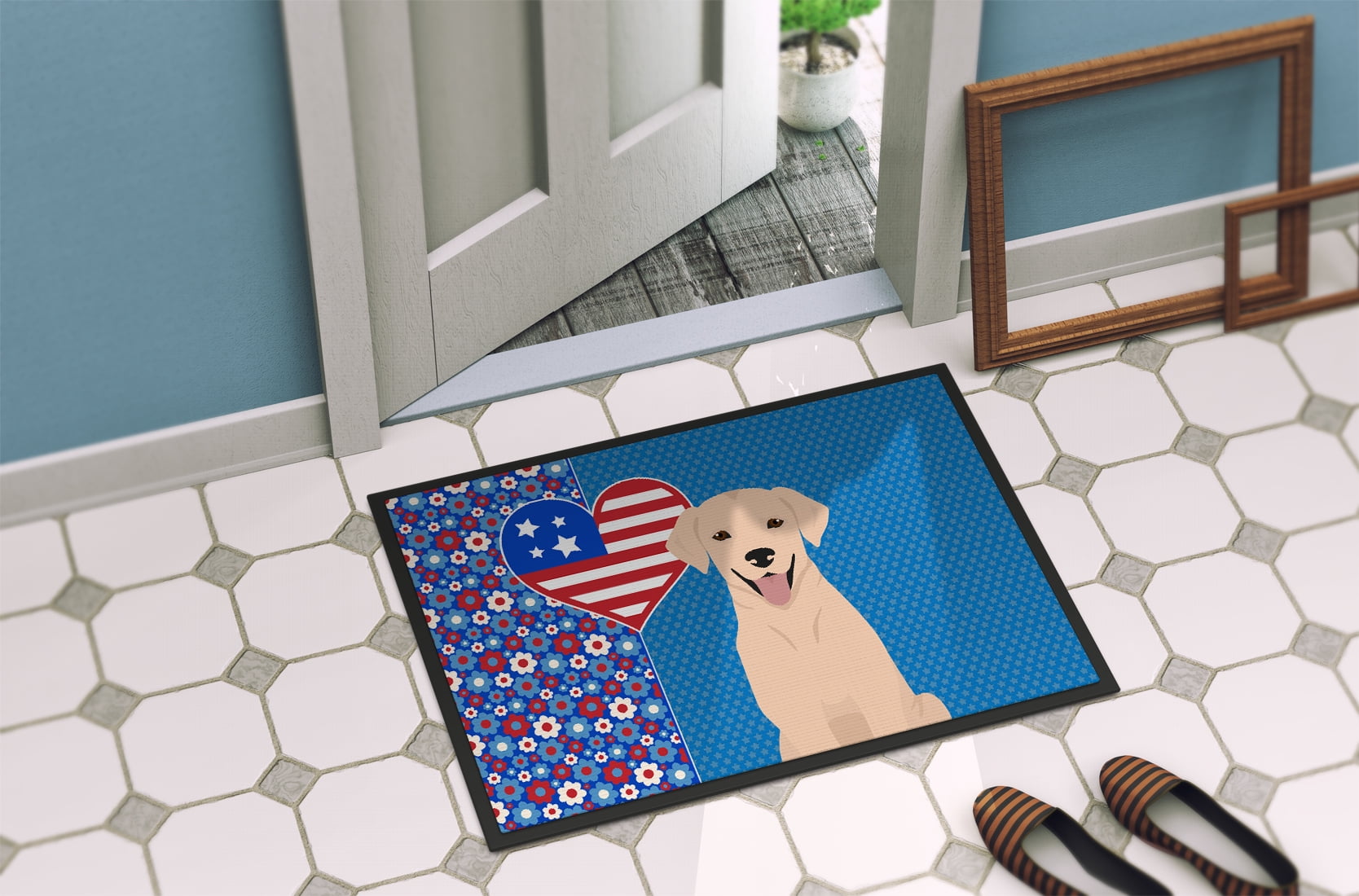 Yellow Labrador Retriever Indoor or Outdoor Mat 24x36 36 in x 24 in