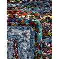 thumbnail image 7 of Unique Loom Braided Chindi Collection Area Rug (5' 1" x 8' Rectangle Blue and Multi/Green), 7 of 7