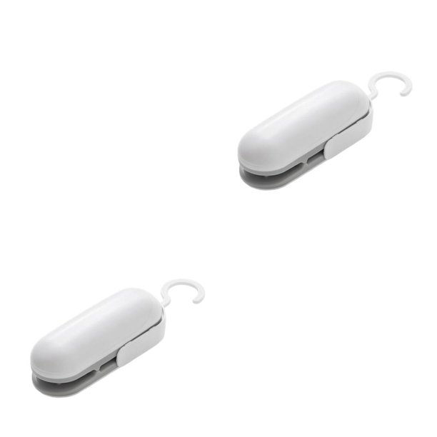 Wosthever Máquina de sellado portátil de mano, Mini bocadillos, bolsas de almacenamiento de plástico, sellador, herramienta sellada, Gadget, Gris 2Conjunto