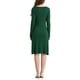 thumbnail image 3 of Vestido de suéter de color contrastante para mujer INSPIRE CHIC, de manga larga, tejido, corte A, midi, color verde, 3 of 5
