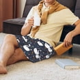 thumbnail image 5 of Kdxio Swan And Flowers1 Print Mens Sleep Shorts Bottoms Soft Comfy Pajama Wear Pants with Drawstring Pockets, 5 of 5
