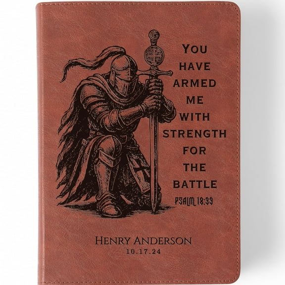Personalized Bible for Men, ESV Men's Study Bible, Custom Bible Engraved Name, Knight Warrior Design, Christian Gift, Bible Gifts for Him
