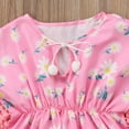 thumbnail image 2 of Kmbangi Robe de Plage pour Bébés Filles Imprimé Floral à Franges Pompon Maillot de Bain Sortie de Plage, 2 of 6