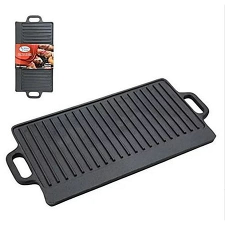 Cast Iron Pre-Seasoned 20 x 9 Inch Reversible Grill/Griddle for Steak Seafood Burgers - Large Nonstick Universal Pancake Grill Griddle Pan Pre-seasoned Reversible (Best Griddle Pan For Steak)