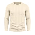 thumbnail image 4 of JIAYUE Men's T Shirt Long Sleeve Round Neck Knit Sweater Casual Pullover Tops With Pockets Soft Comfortable Slim Fit Solid Color Daily Lightweight Wear For Male Outdoor, 4 of 8