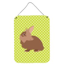 Caroline's Treasures BB7786DS1216 Lionhead Rabbit Green Wall or Door Hanging Prints, 12x16, multicolor