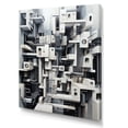 thumbnail image 2 of Designart "Illusory Reflections Black and White Opt Art III" Abstract Canvas Art Print, 2 of 5