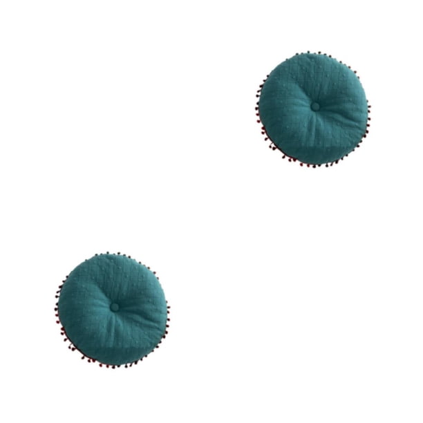Wosthever Cojín de silla redonda Tatami Piso Ventana Borla Almohada Cojines degradados Interior Hogar Sala de estar Dormitorio Pad Azul Azul 2Conjunto