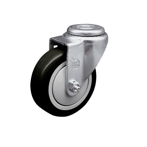 4 Inch Black Polyurethane Wheel Swivel Bolt Hole Caster Service Caster Brand