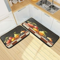 Kitchen Rugs and Mats【2 PCS】Non Skid Fruit Painting Creative Kitchen Mat