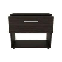 Depot E-Shop Noxen Nightstand, 1 Drawer, 1 Shelf, 4 Legs, Walnut