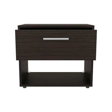 Depot E-Shop Noxen Nightstand, 1 Drawer, 1 Shelf, 4 Legs, Walnut