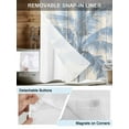 thumbnail image 3 of No Hook Cloth Fabric Shower Curtain with Snap in Liner, Blue Palm Trees Waterproof Shower Curtains Set with See Through Top Window, Vintage Summer Botanical Wooden Grain Bath Curtains Shower 36"x78", 3 of 6