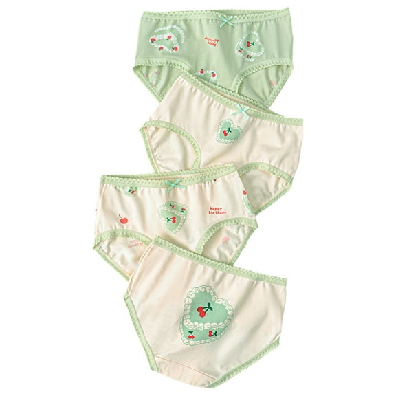 Aihuaihua Girls Toddler Underwear 2t Elastic Cartoon Print Mid-Rise Briefs Skin-Friendly Girls' Brief Underwear Multipacks
