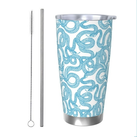 

Matuu Blue Snake for 20oz Durable Thermal Cups Keep Drinks Cold and Hot Insulated Car Mug with Lid-Straw Two-piece Set