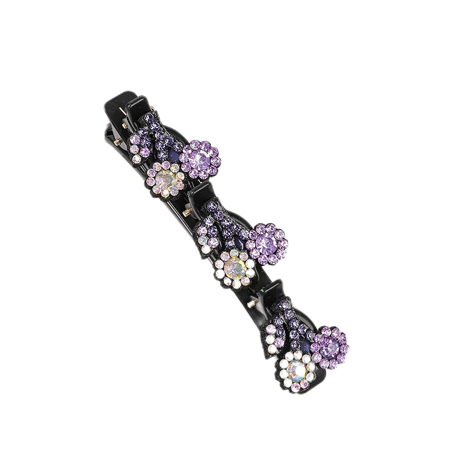 Sparkling Crystal Stone Braided Hair Clips,Rhinestone Hair Clips,Hair Clips for Women,Decorative