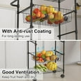 thumbnail image 4 of 4 Tier Rolling Carts,Metal Wire Utility Cart with Wheels & Handle Bar,110 Lbs Heavy Duty Kitchen Serving Trolley Food Storage Cart for Restaurant,Kitchen Mobile Shelf Organizer, 4 of 7