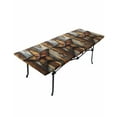 thumbnail image 6 of Farmhouse Retro Rectangle Tablecloth, Waterproof Elastic Fitted Table Covers for 8 Foot Tables, 32x96inch Decorative Tablecloths for Picnic, Camping, Outdoor, Brown Country Texas Star Wooden Grain, 6 of 6