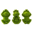 thumbnail image 2 of Hometravel Flocked Frog Ornament, 3-piece Resin Sculpture Set, Outdoor Garden Decor for Lawn and Courtyard, 2 of 9