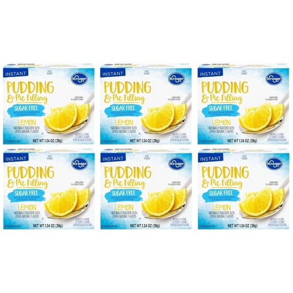 Sugar Free Lemon Instant Pudding & Pie Filling Packets, 1.34 oz (6 Boxes)